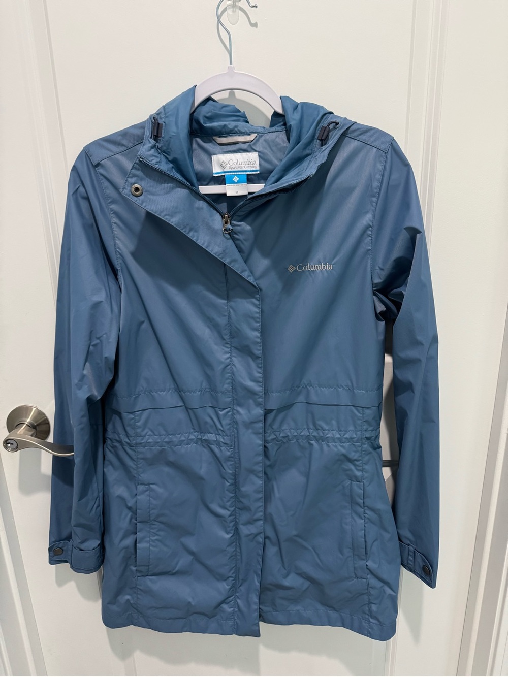 Columbia Women's Slate Blue Waterproof Hikebound ll long Hooded Jacket M NWOT